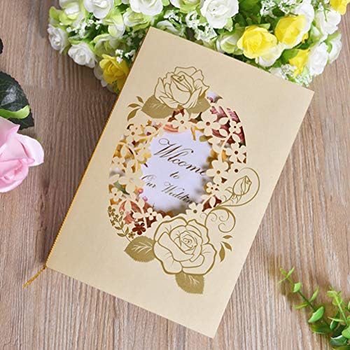 Decorações de casamento de nuobsty 5pcs convites de casamento em branco Rose Flower Hollow Cards de convite para o casamento