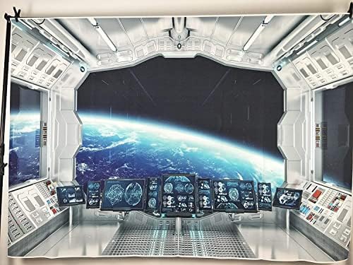 Leyiyi 5x3ft espacada cenário interior do universo 3d workshop space space viagens ciência explorar estação terrestre vista