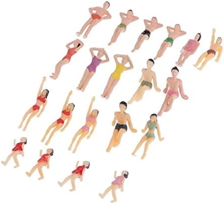 RAHYMA WEIPING - 20pcs 1:50 Figuras coloridas em escala, modelo de trens Scens S HO O Gauge Beach People para cenas em