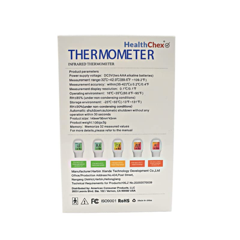 Termômetro infravermelho da HealthChex