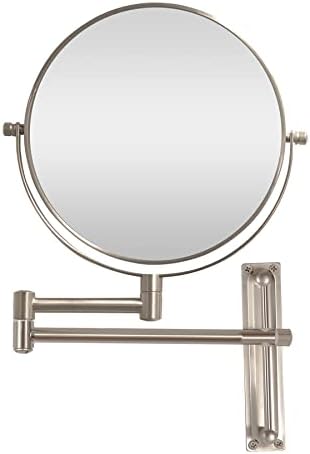 Espelho de maquiagem montado na parede, ampliação 10 vezes, pode subir e descer 8 polegadas banheiro espelho cosmético
