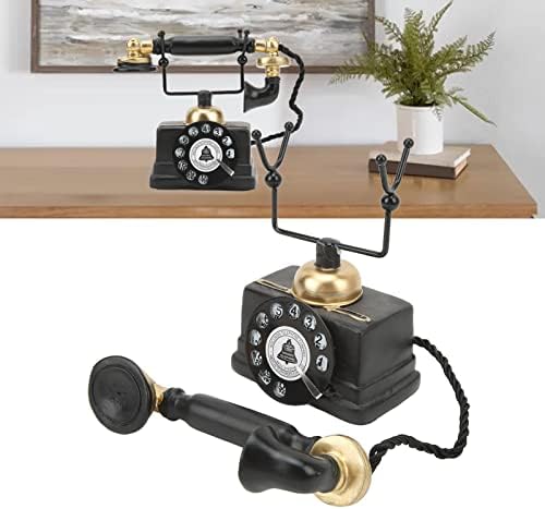 Modelo de telefone vintage de Kuidamos, decoração de modelo telefônico requintado resina simulada elegante para café