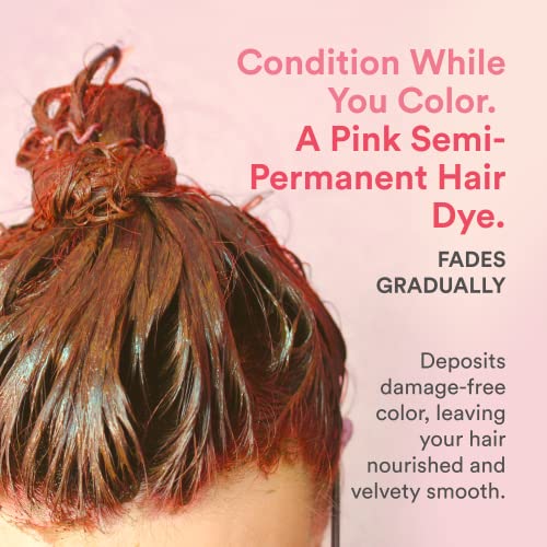 Hair semi -permanente da IN - Quartzo Pink e Sapphire Blue | Condicionador de depósito de cores, corante temporário de cabelo, seguro | 6 onças cada