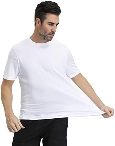 Tiheen masculina camisetas de treino masculino Proteção solar SPF camisetas rápidas de pesca de pesca camisas de corrida