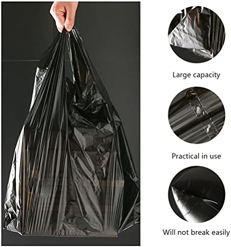 Bolsa de despejo de cabilock bolsas de lixo pesadas sacos de lixo de 100pcs saco doméstico espetacho de camiseta biodegradável sacos de lixo com alça de lixo saco de cesto para casa de cozinha de cozinha de cozinha bolsa de lixo para serviço pesado saco de lixo
