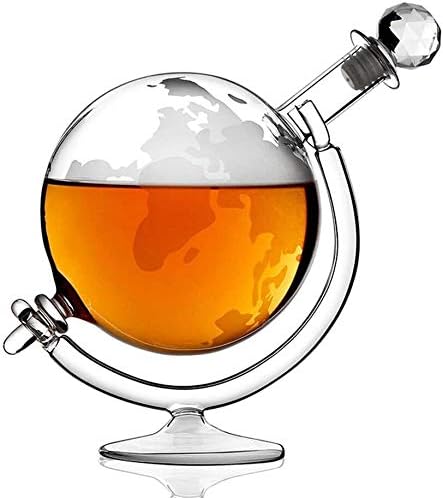 Whisky Decantador Whisky Globe Decanter, vidro transparente de cristal em cristal, para bebidas alcoólicas, uísque,