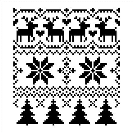 Estêncil de padrão de suéter de Natal por Studior12 | Natal DIY | Almofadas de avental | Presente sazonal | Craft