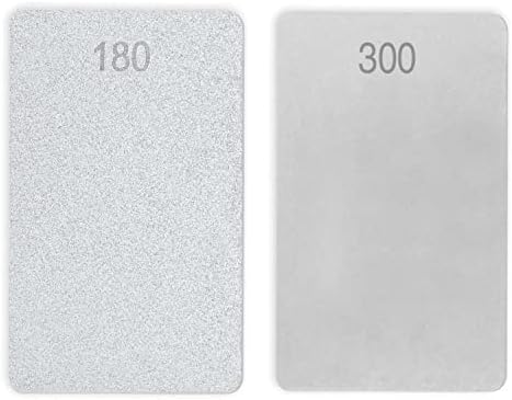 Kit de nitidez de diamante de cartão de crédito completo com 180/300 e 600/1000 pedras de areia, fluido de lapidação, tapete