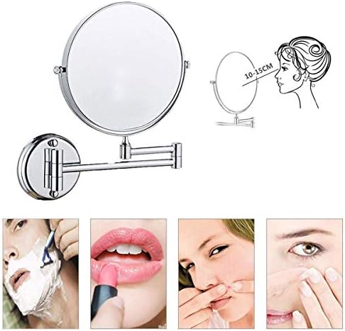 Lianxiao - espelho de maquiagem redonda, penteado do banheiro espelho 360 rotação, perfeita para vestiários ou vaidade do banheiro