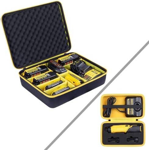Caixa rígida para DeWalt 20V/60V Max XR Bateria e carregador + 8V Kit de chave de fenda sem fio máximo