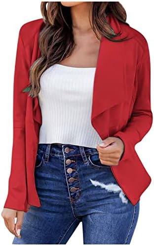 Mulheres Blazers de cor sólida Blazers Jackets casuais de manga longa Blazer aberto Cardigan Jacket Work Office Blazer