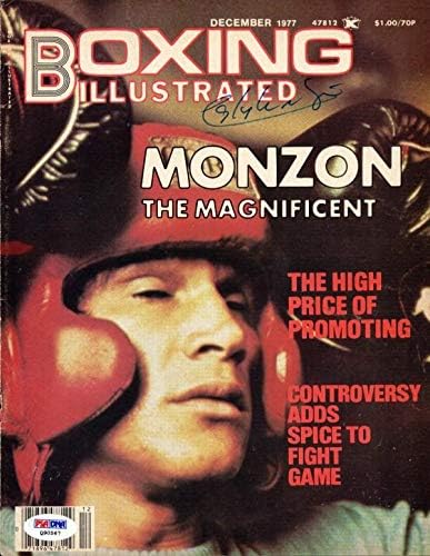 Carlos Monzon boxe autografado Capa de revista ilustrada PSA/DNA #Q90567 - Revistas de boxe autografadas