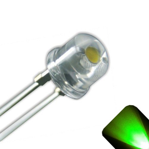 Chapéu de palha de 5 mm LED verde -verde amplo - Ultra Bright