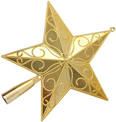 TOMABABY 20cm Star Tree Topper Metal Glitter Gold Gold Christmas Star estrela de Natal Sparkling Tree Tree Tree Holida