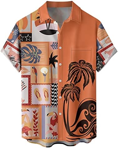 2023 Nova flor de camisa curta de manga curta no estilo de praia de verão masculino relaxado casual camisa preguiçosa masculino