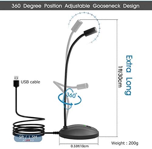 Microfone USB Jounivo, microfone para PC de computador com botão mudo para streaming, podcasting, gravação vocal; Microfone para jogos