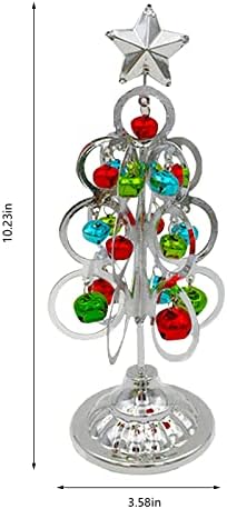 Qonioi tabletop metal árvore de natal arrasta de ferro forjado ornamento exibir ornamento de Natal de 10 polegadas
