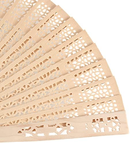 Sinjeun 60 pacote de 8 polegadas fã de sandalwood, dobrando de madeira aberta de mão de manutenção pessoal fãs dobráveis, fãs decorativos de dobra