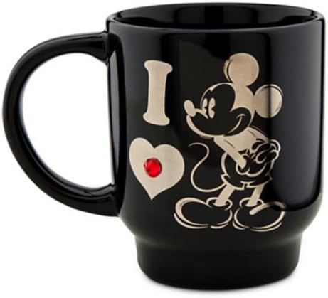 Disney '' eu amo o mickey mouse '' caneca de café e chá preto com jóia vermelha
