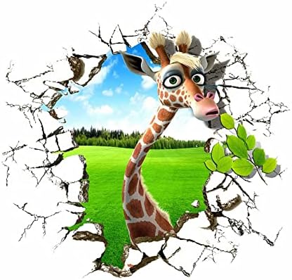 Decalques de parede de girafa fofos adesivos de decoração de janela decoração de animais adesivos de parede de animais decorações