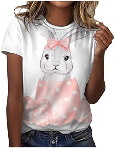 Camisas da Páscoa feminina Camiseta Floral Bunny Camiseta Funnamente Rabbit Tee de Páscoa Presente Casual Top Top Girl Blouse