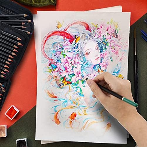 Lápis de colorir liuzh conjunto de 72 cores com estojo com zíper para iniciantes de artistas, lápis numerados para desenho