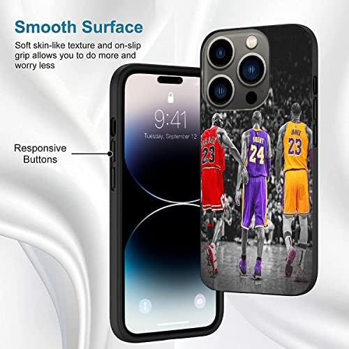 Caso da estrela do basquete compatível com o iPhone 14 Pro, Caixa de telefone do jogador de lendas do basquete para meninos adolescentes, estojo de proteção à prova de choques para iPhone 14 Pro 6,1 polegadas