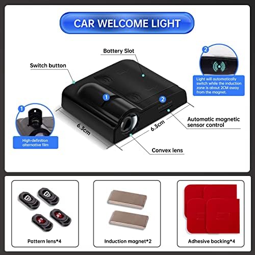 Luzes de porta do carro 2pcs, projetor do logotipo da porta do carro, LED cortesia Welcome Lights Puddle Lights, acessórios