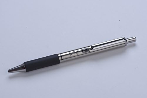 Caneta de caneta de caneta zebra f-402, barril de aço inoxidável, ponto fino, 0,7 mm, tinta preta, 2 pacote