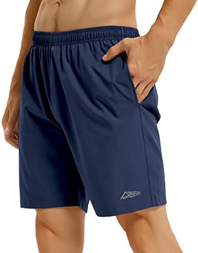 Qsqsruch masculino de 7 polegadas de execução de shorts de exercícios secos rápidos shorts atléticos com bolso com zíper