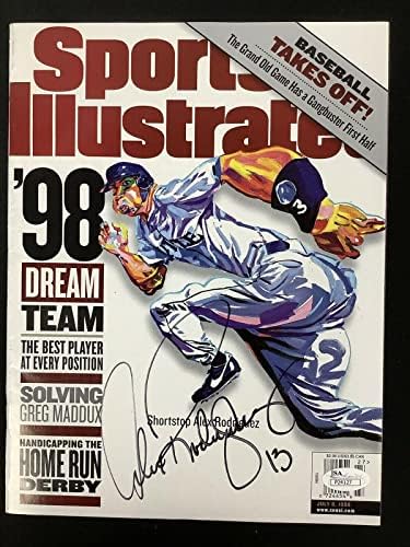 Alex Rodriguez assinou a Sports Illustrated 6/6/98 sem etiqueta Baseball NYY Auto JSA - Revistas MLB autografadas