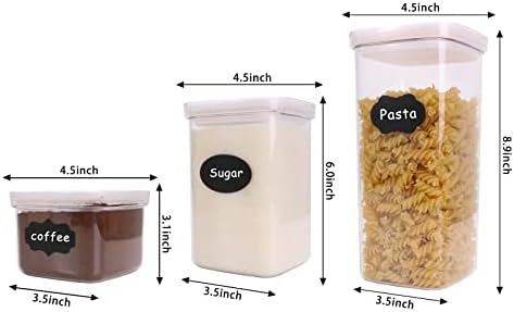 Recipientes de armazenamento de alimentos herméticos com tampas - Organização e armazenamento de despensa de cozinha - cereais,