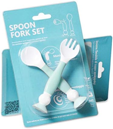 Resea Baby Feeding Set Silicone Spoon and Fork Set Alimenta Grade Children Falhete seguro utensílios de criança azul Blue