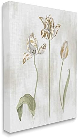 Indústrias Stuas Golden Irrises florescendo sobre bege neutro, design de Daphne Polselli Canvas Wall Art, 24 x 30