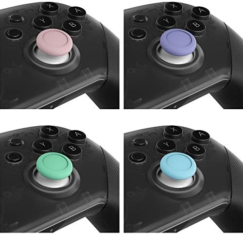 Substituição Extremerada 3D Joystick Thumbsticks, paus analógicos com chave de fenda cruzada para Nintendo Switch Pro Controller - Cherry Blossoms Pink & Mint Green & Heaven Blue & Light Violet
