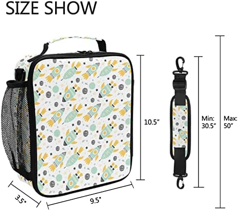 ZZXXB Rocket Print Isolle Lunch Saco Caixa de lancheira reutilizável bolsa fria