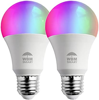 Lâmpada LED de LED de brilho do Himalaia, RGB Mudança de cores e diminuição da lâmpada multicolor de controle WiFi de 9,5 watts, compatível com Alexa, Google Home & Mobile App, Best for Home Decor - 2 contagens
