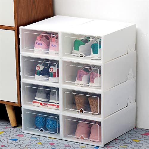 Ylyyds 6 caixas de sapatos transparentes espessadas de caixa de armazenamento de sapatos à prova de poeira, gabinete