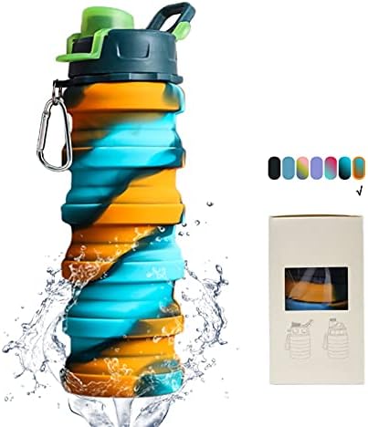 Garrafas de água dobráveis ​​- água de água de 16 onças bpa grátis de silicone garrafas de água dobráveis ​​- garrafa de