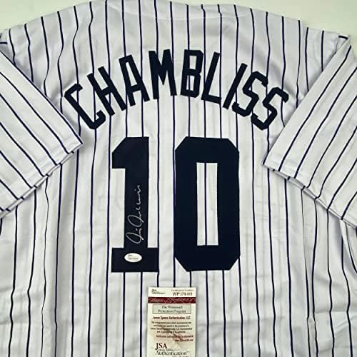 Autografado/assinado Chris Chambliss Nova York Jersey de beisebol JSA CoA