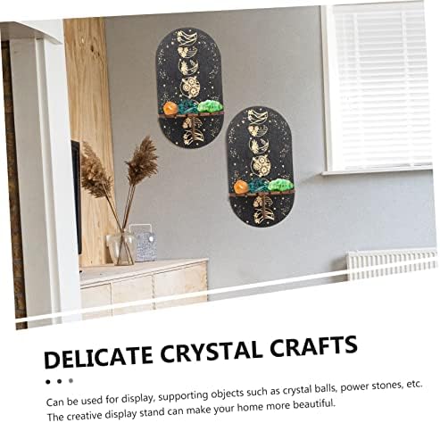 Nolitoy 6 PCs Crystal Display Stand Shelf suportes de parede prateleiras de parede prateleiras de parede Montada de madeira