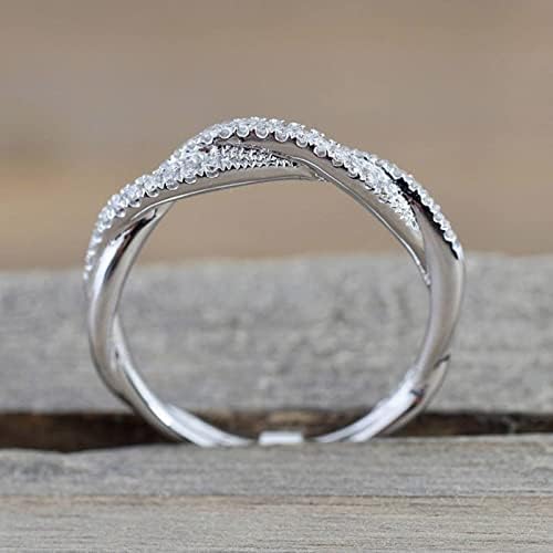 Pacote de anel robusto 1 PCs Ring Ring Ring para minha filha Ring Ring Ring Twist Twist Ring Shape Ring Ring Ring Ajusta Anel de fio prateado Ring Ring simples Presente para sua moda feminina
