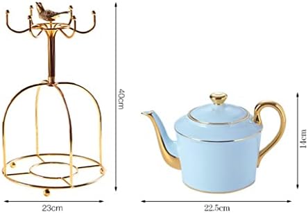 Zlxdp azul phnom penhas china conjunto de chá de chá europeu conjunto de café de porcelana xícara de chá de chá de chá.