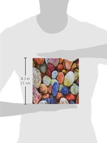 3drose LLC 8 x 8 x 0,25 polegadas mouse blide, foto de pedras reais de cor de arco -íris