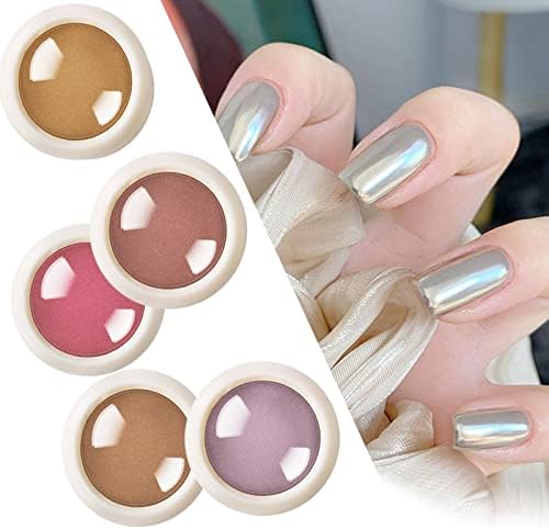 Chakina Gel Polish for French Tip Nail Fairy Mirror em pó super brilhante Local Gold Magic espelhado em pó de cor sólida