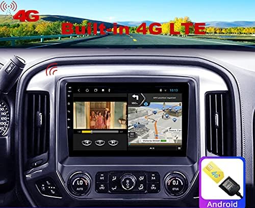 Rádio Android para Chevrolet Chevy Silverado e GMC Sierra 2014-2019 Navegação por unidade de cabeça 10.1 polegh IPS Tela de toque 4 GB+64 GB sem fio CarPlay Android Auto 4G LTE WiFi