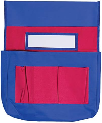 Carson dellosa 15 x 19 Cadeira azul e vermelha Chart Buddy Pocket Chart, bolsos da cadeira de sala de aula, sacos