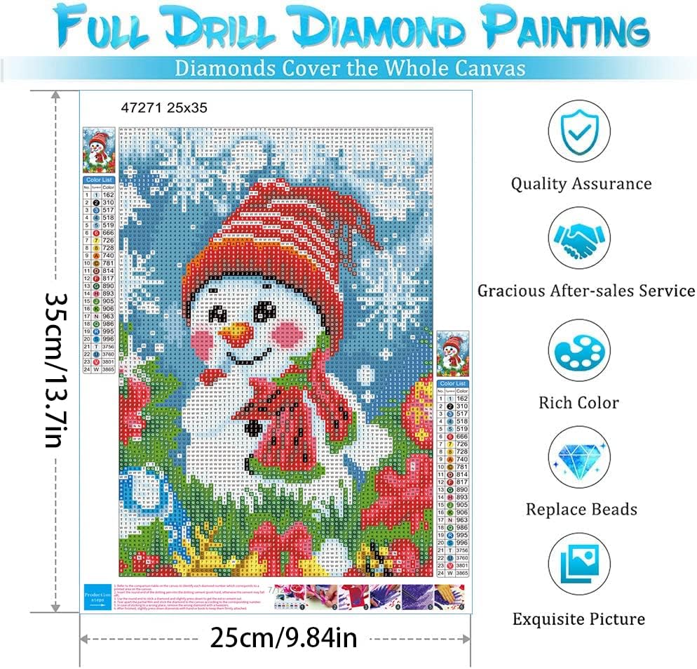 Kits de pintura de diamante daicur, 6 pacote kits de arte de diamante de Natal para adultos, DIY 5D Round Full Drill