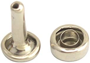 Wuuycoky Silvery Double Cap Plan Rivet Chessman Metal Studs Cap 7mm e pacote de 8 mm de 100 conjuntos
