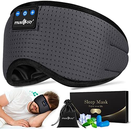 Musicozy Sleep Headphones Bluetooth Head Band máscara para os olhos e kit de módulo Bluetooth 5.2 com alto -falantes e cabo de carregamento